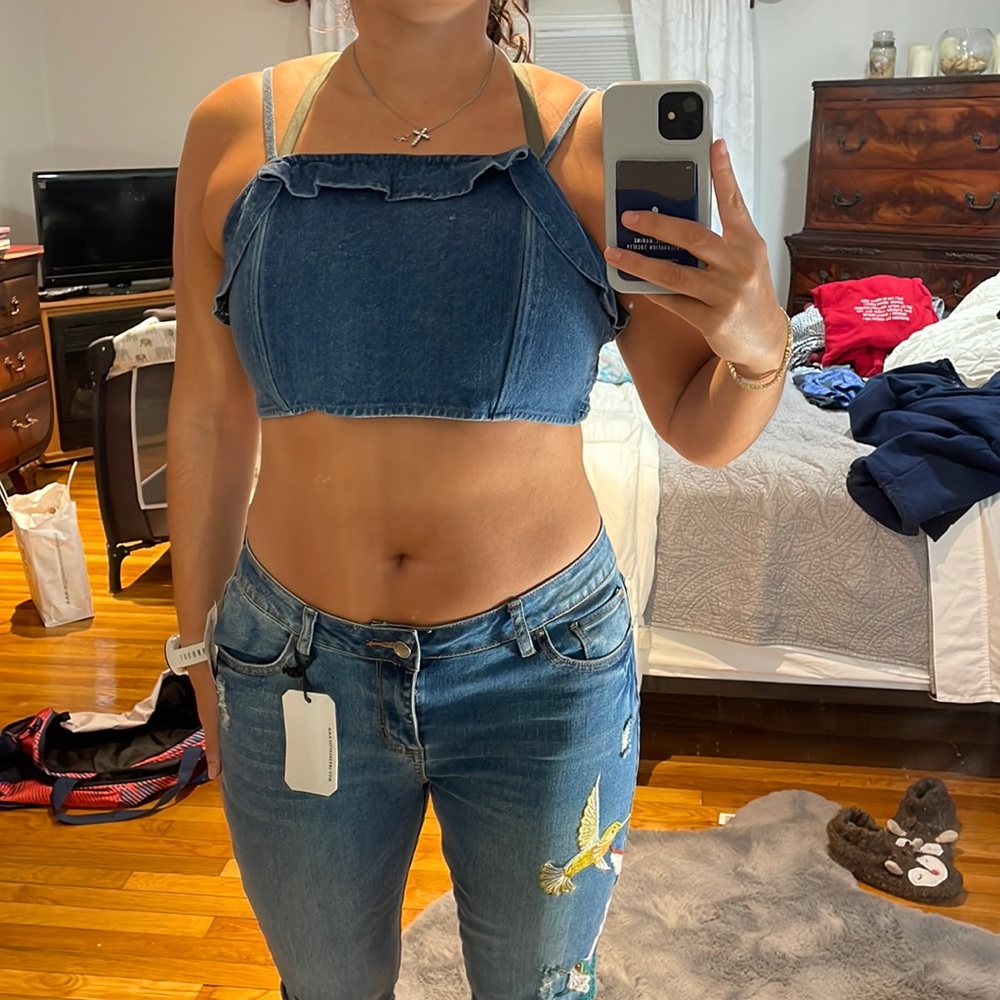 Medium Jean crop top AE